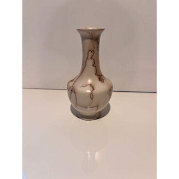 Mesa Verde Pottery Vase Horsehair Raku Native American Art Cream Brown - Picture 3 of 12